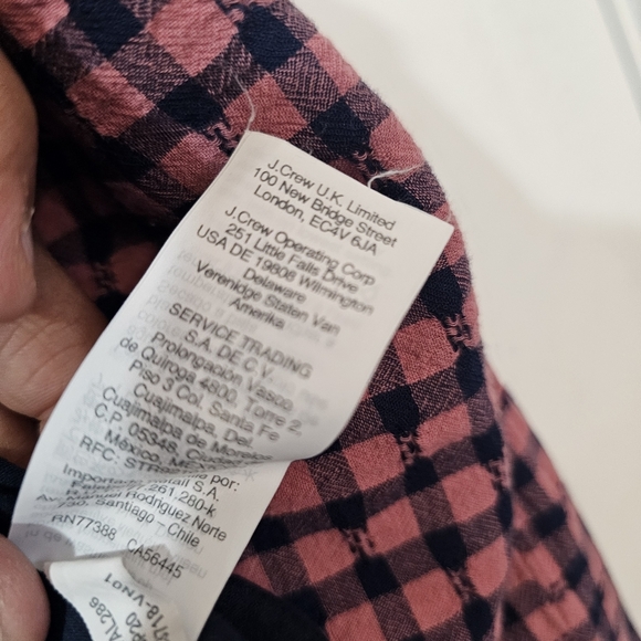 Madewell Short Sleeve Tiered Mini Gingham Check Pink &Navy Blue Size Small - Picture 8 of 15